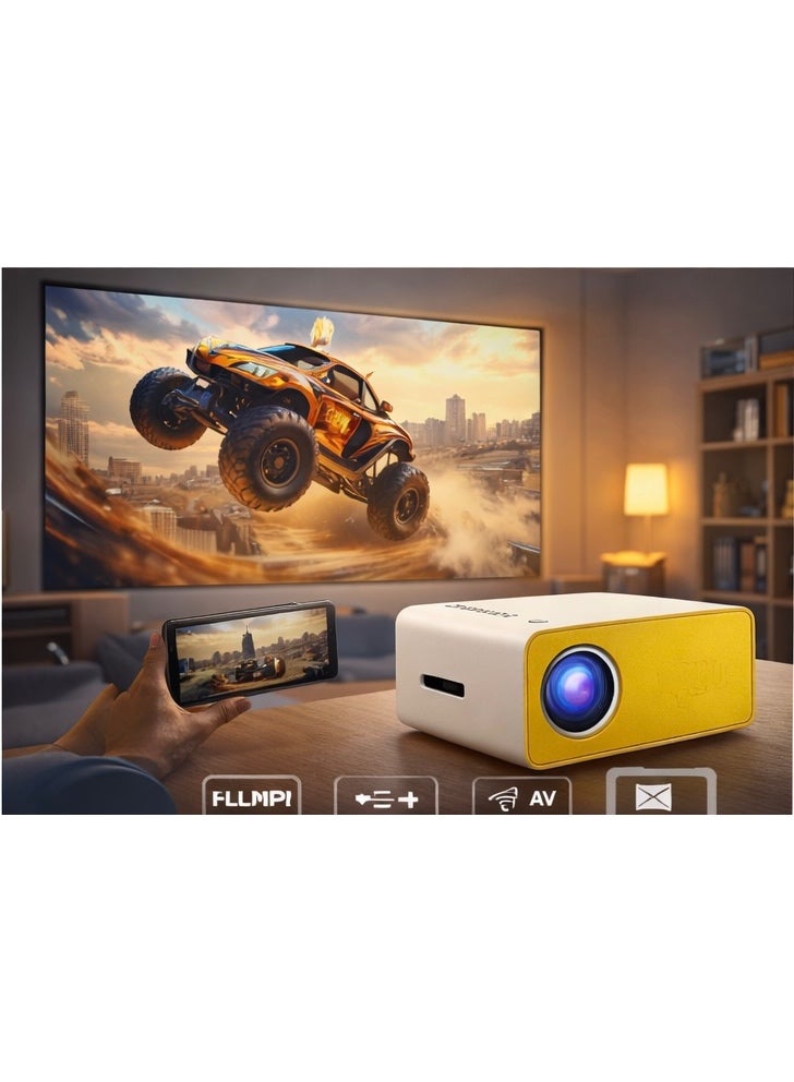 جهاز عرض LED ميني بدقة 1080P، شاشة TFT LCD، تباين 800:1، شاشة من 24 إلى 60 بوصة، متوافق مع HDMI USB AV، جهاز عرض سينما منزلية محمول - Image 3